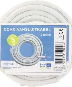 TECHNETIX Coax Installatiekabel Wit 10 Meter (los)