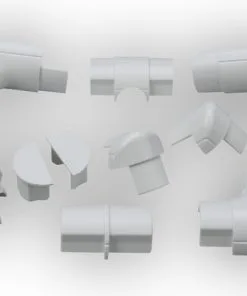 D-LINE Accessoireset T.b.v. Kabelgoot Halfrond 30x15 Mm Wit, 10-delig